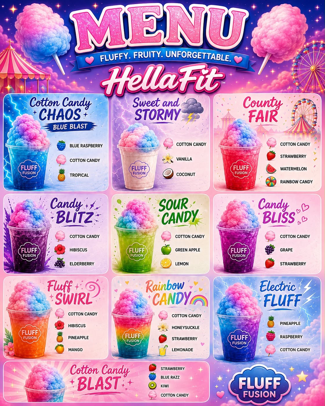Cotton Candy Menu